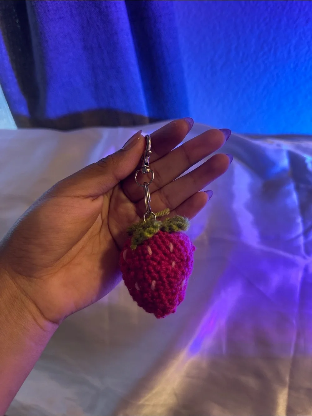 Handmade Pink Strawberry Keychain - Unbranded
